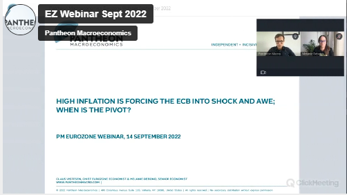 Eurozone Webinar September 2022: High Inflation Is Forcing The ECB Into Shock And Shock And Awe; When Is The Pivot?
